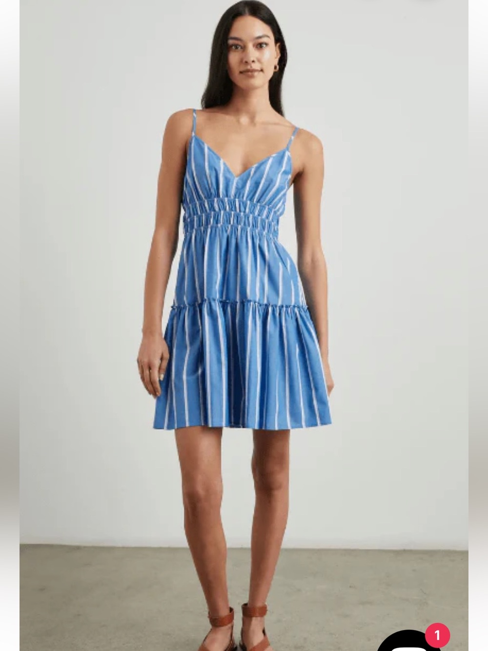 Rails Blue & White Carmen Boiro Stripe Dress, Size Medium